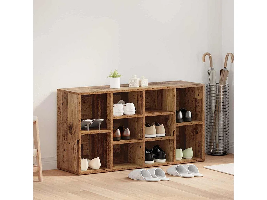 Banc à chaussures Vieux bois 103 x 30 x 55 cm Bois d'ingénierie