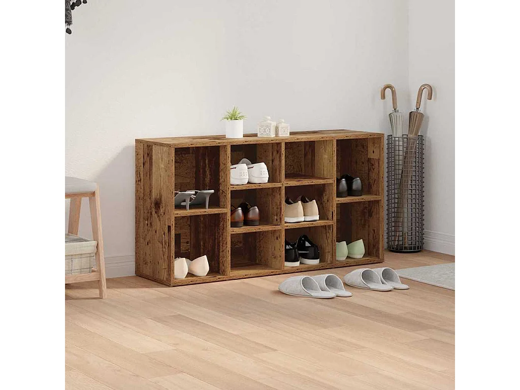 Banc à chaussures Vieux bois 103 x 30 x 55 cm Bois d'ingénierie