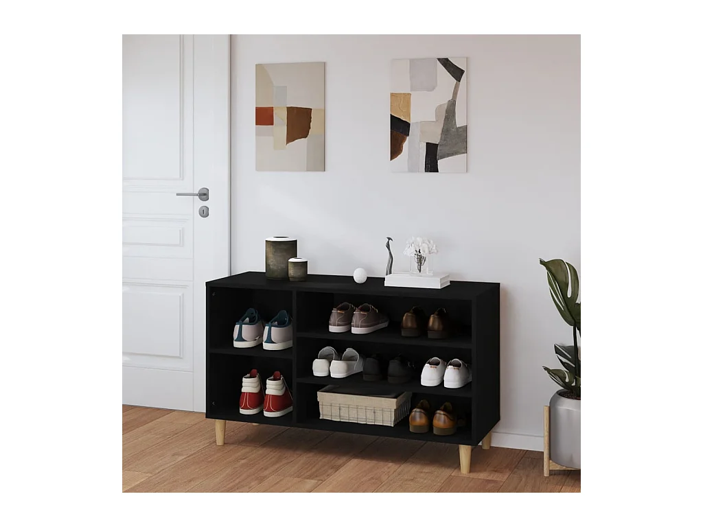 Armoire à chaussures Noir 102x36x60 cm Bois d'ingénierie