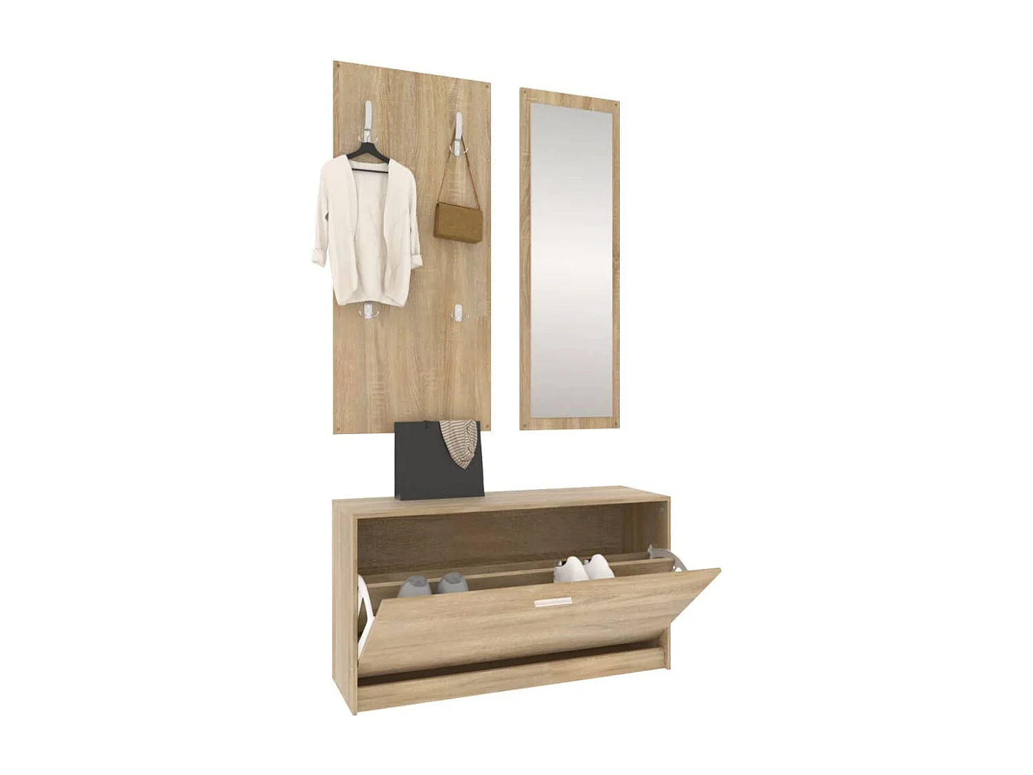 3-in-1 schoenenkastset Sonoma Oak