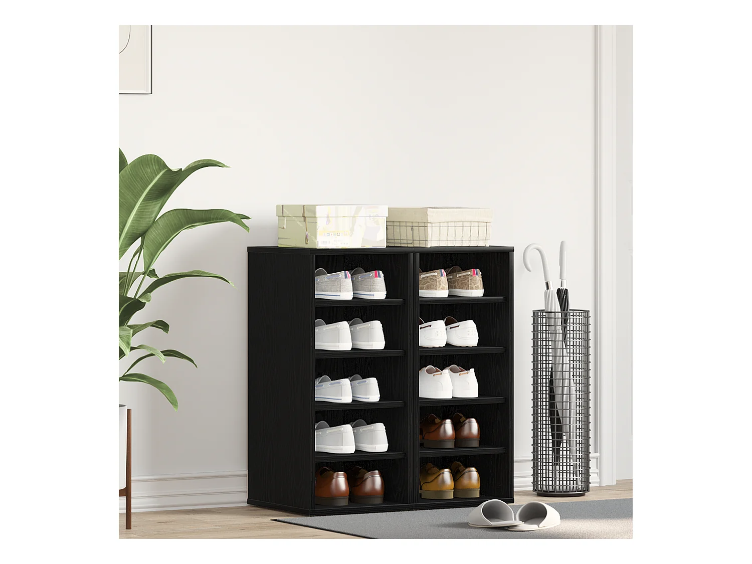 Schoenenkast Zwarte eik Technisch hout 32 x 35 x 70 cm