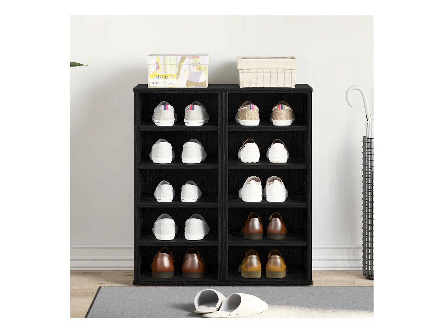 Schoenenkast Zwarte eik Technisch hout 32 x 35 x 70 cm