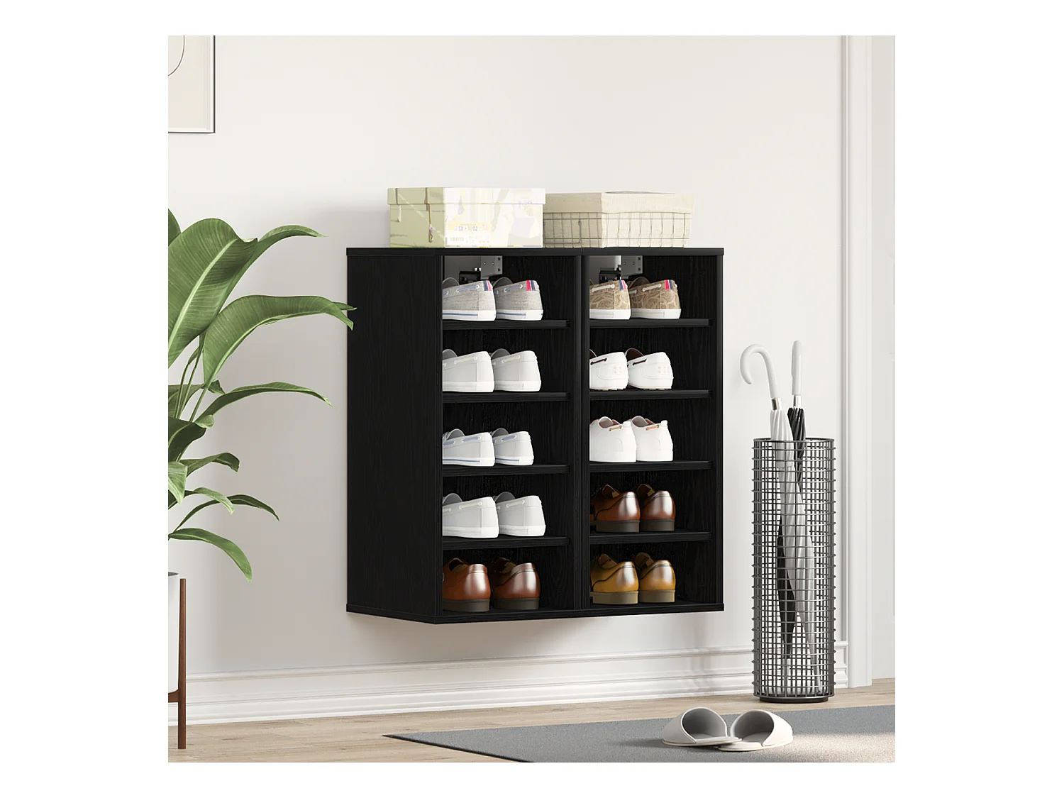 Schoenenkast Zwarte eik Technisch hout 32 x 35 x 70 cm