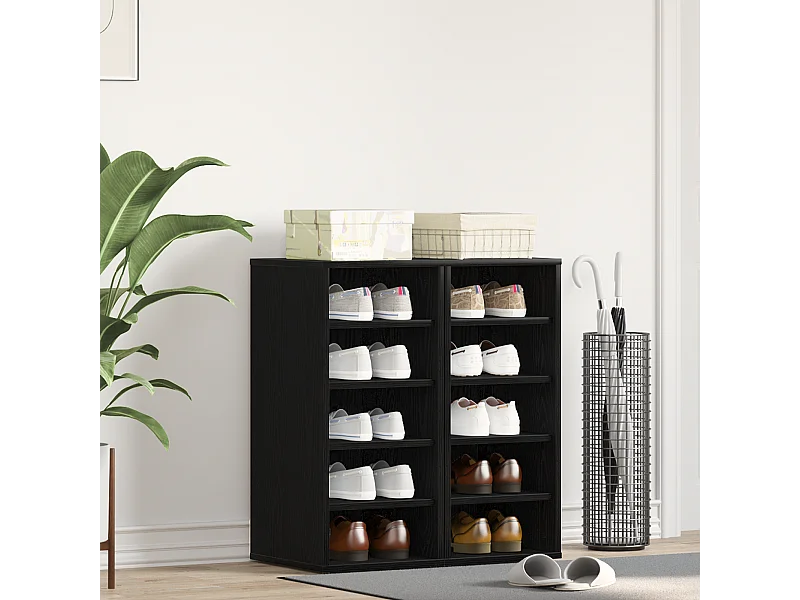Armoire à chaussures Chêne noir Bois d'ingénierie 32 x 35 x 70 cm