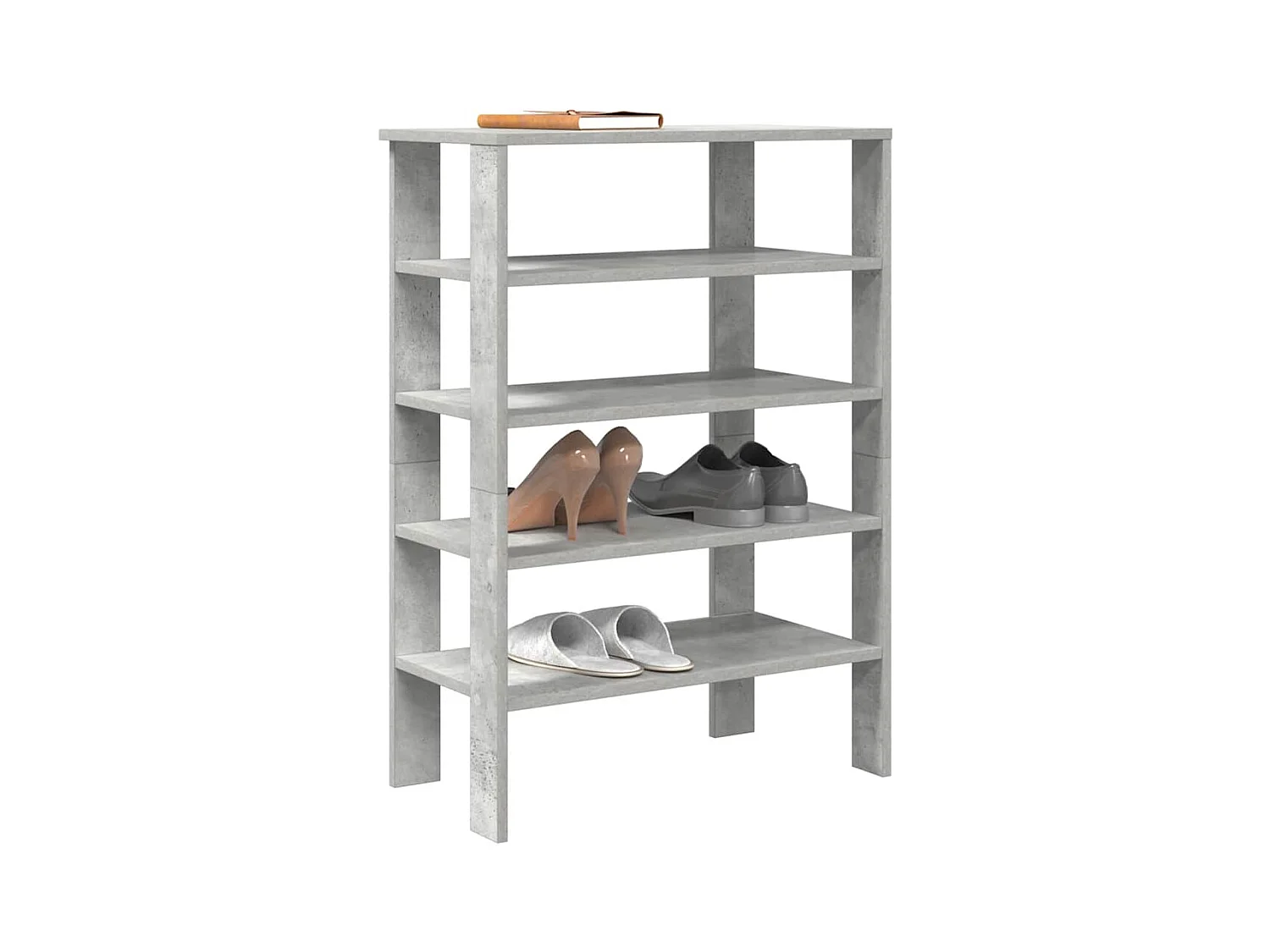 Étagère à chaussures gris béton 61x32x87,5 cm bois d'ingénierie