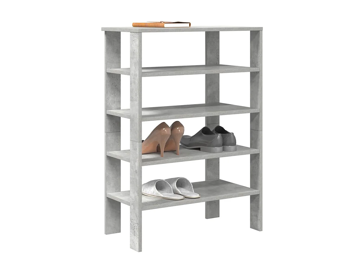 Étagère à chaussures gris béton 61x32x87,5 cm bois d'ingénierie
