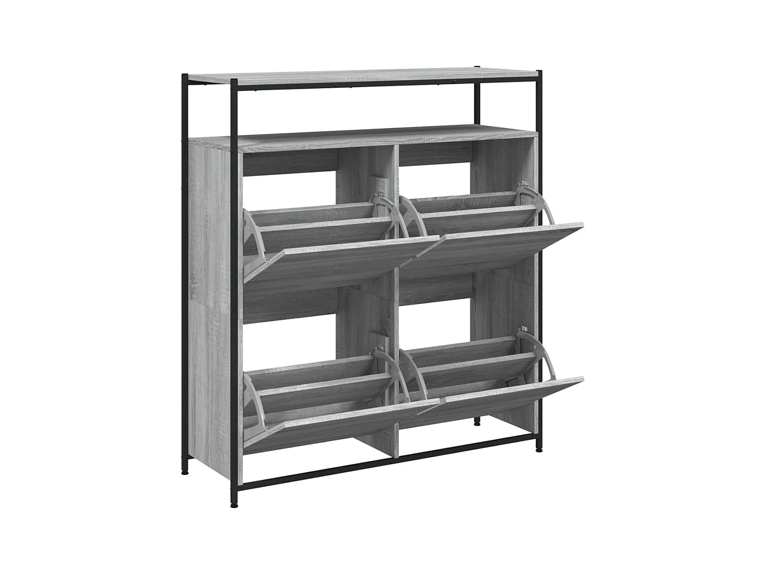 Armoire à chaussures 4 tiroirs rabattables sonoma gris