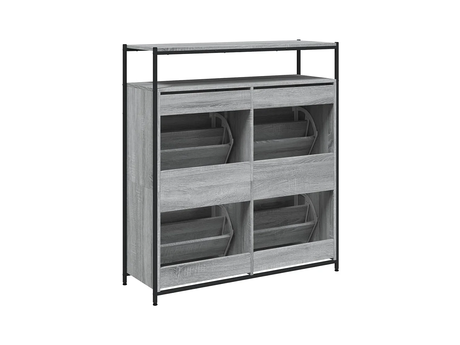 Armoire à chaussures 4 tiroirs rabattables sonoma gris