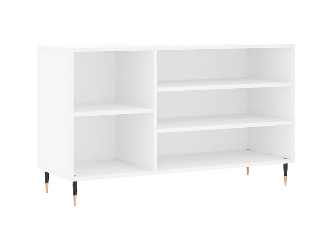 Scarpiera Bianco lucido 102x36x60 cm Legno composito