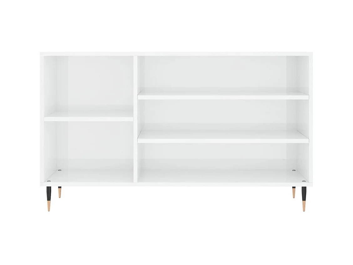 Scarpiera Bianco lucido 102x36x60 cm Legno composito