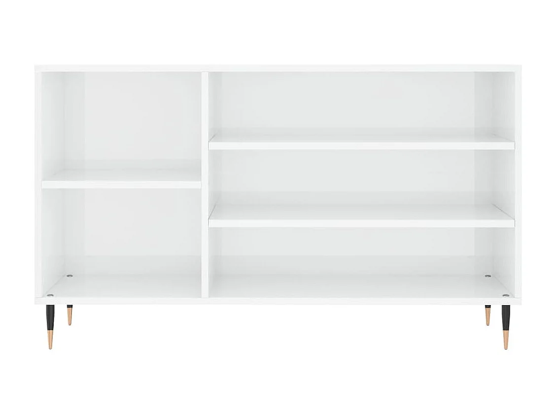 Scarpiera Bianco lucido 102x36x60 cm Legno composito