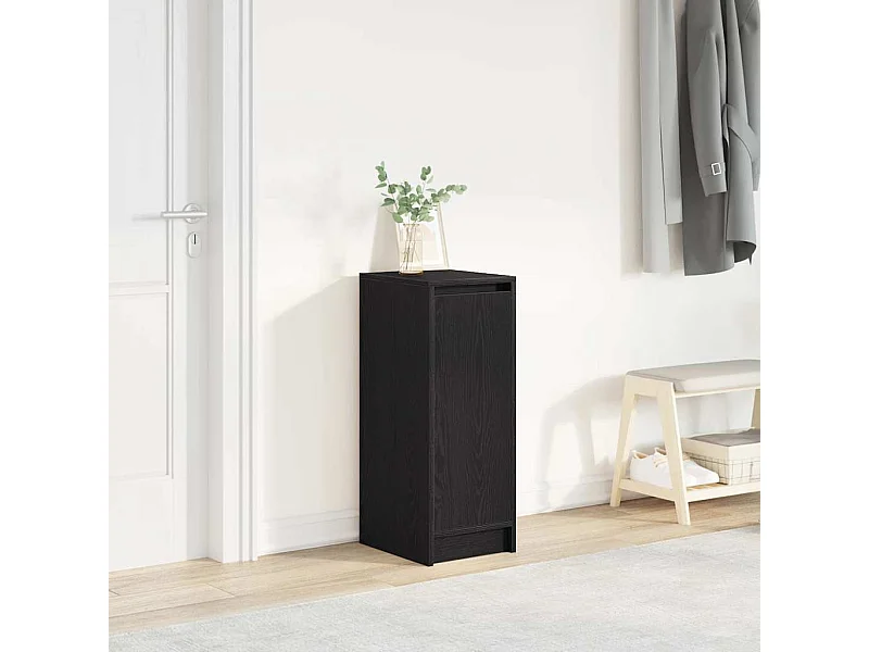 Armoire à chaussures chêne noir 29,5x34x76 cm bois d'ingénierie