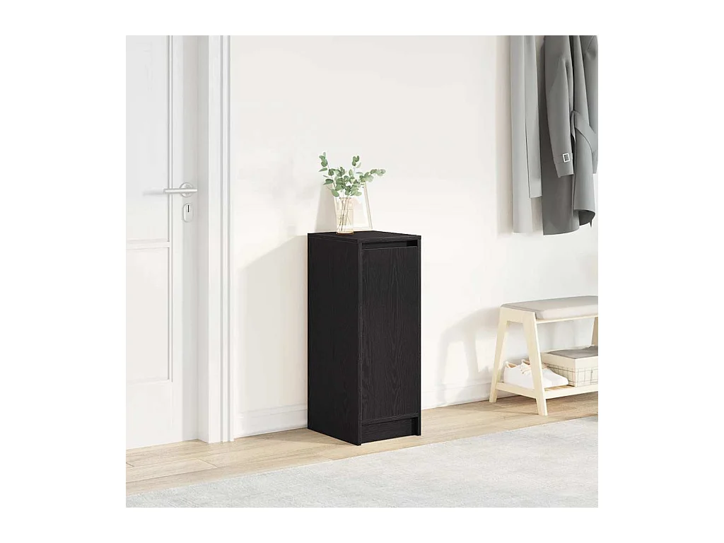 Armoire à chaussures chêne noir 29,5x34x76 cm bois d'ingénierie