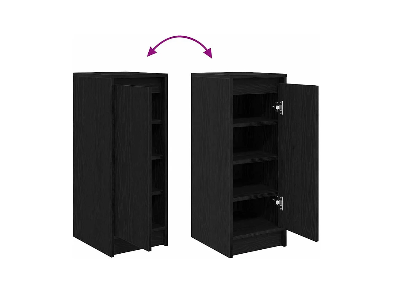 Armoire à chaussures chêne noir 29,5x34x76 cm bois d'ingénierie