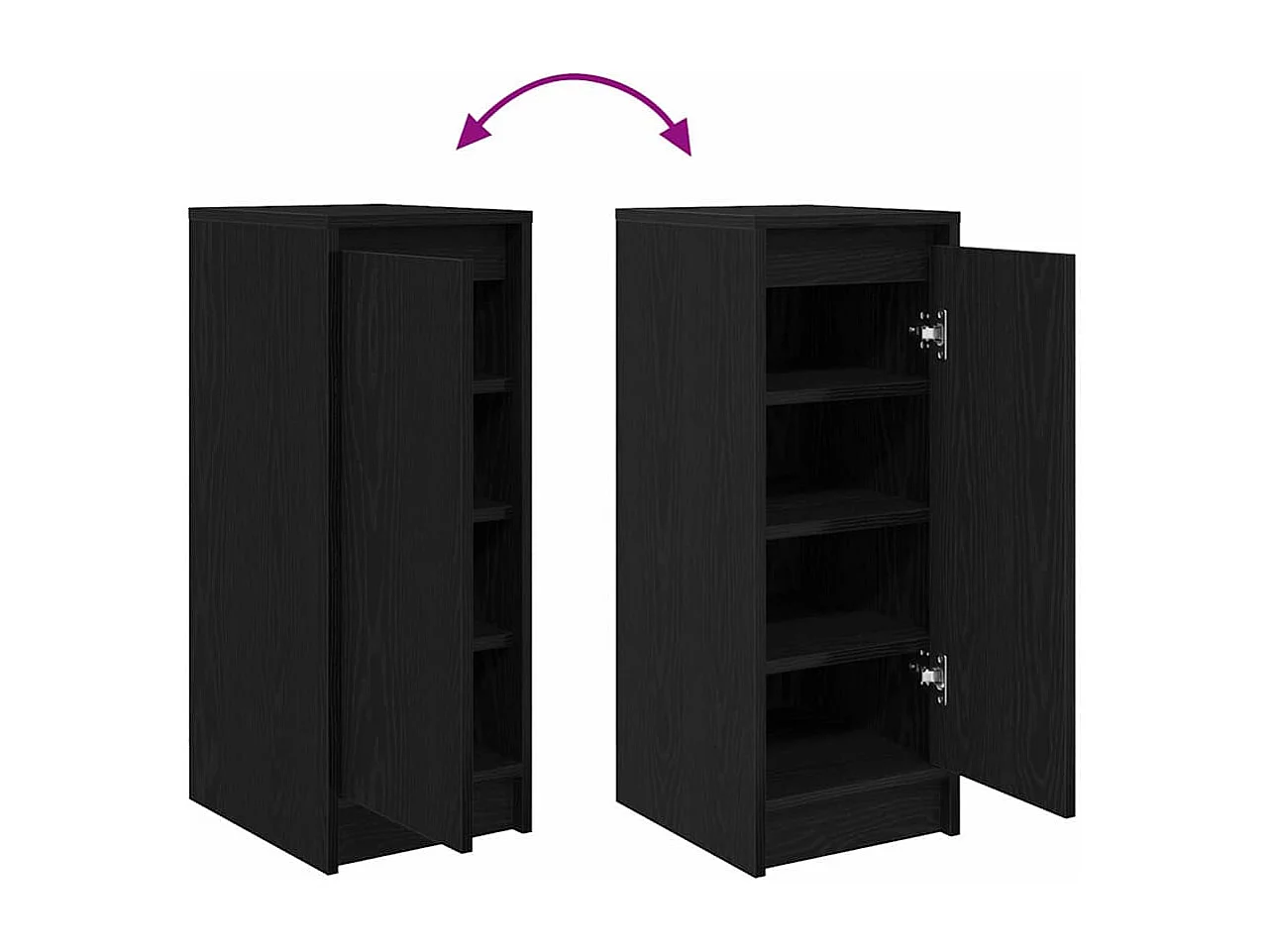 Armoire à chaussures chêne noir 29,5x34x76 cm bois d'ingénierie