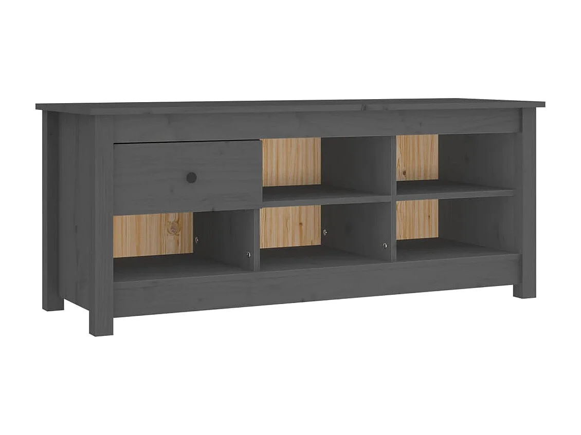 Zapatero gris 110x38x45,5 cm Madera maciza de pino