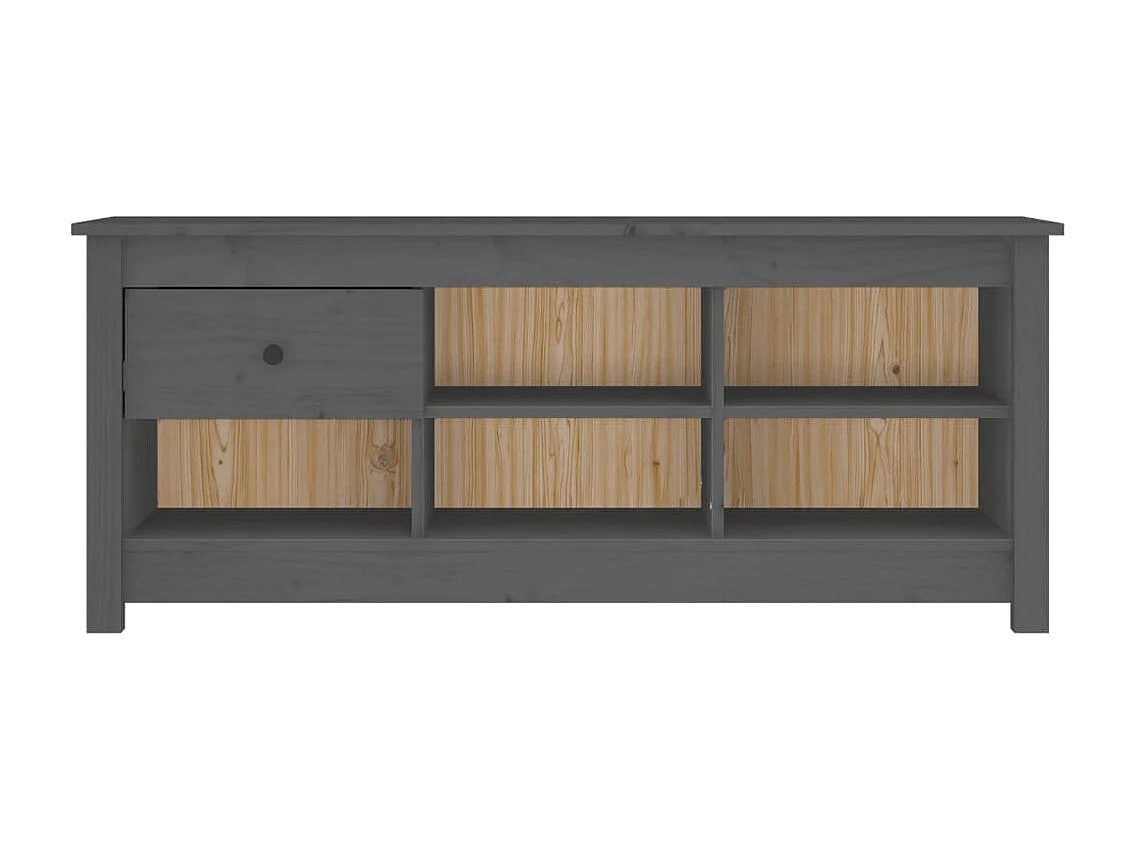Zapatero gris 110x38x45,5 cm Madera maciza de pino