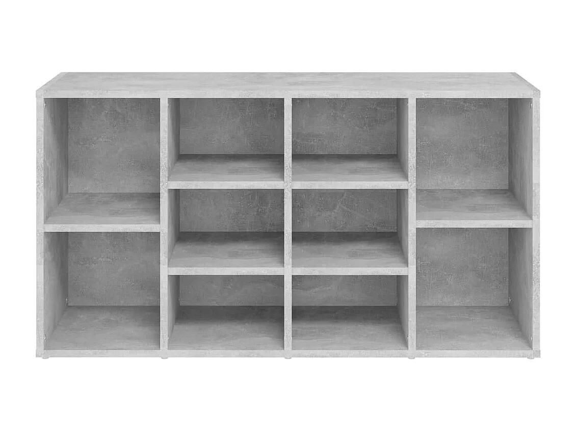 Panca portascarpe in cemento grigio 103x30x54,5 cm in legno ingegnerizzato