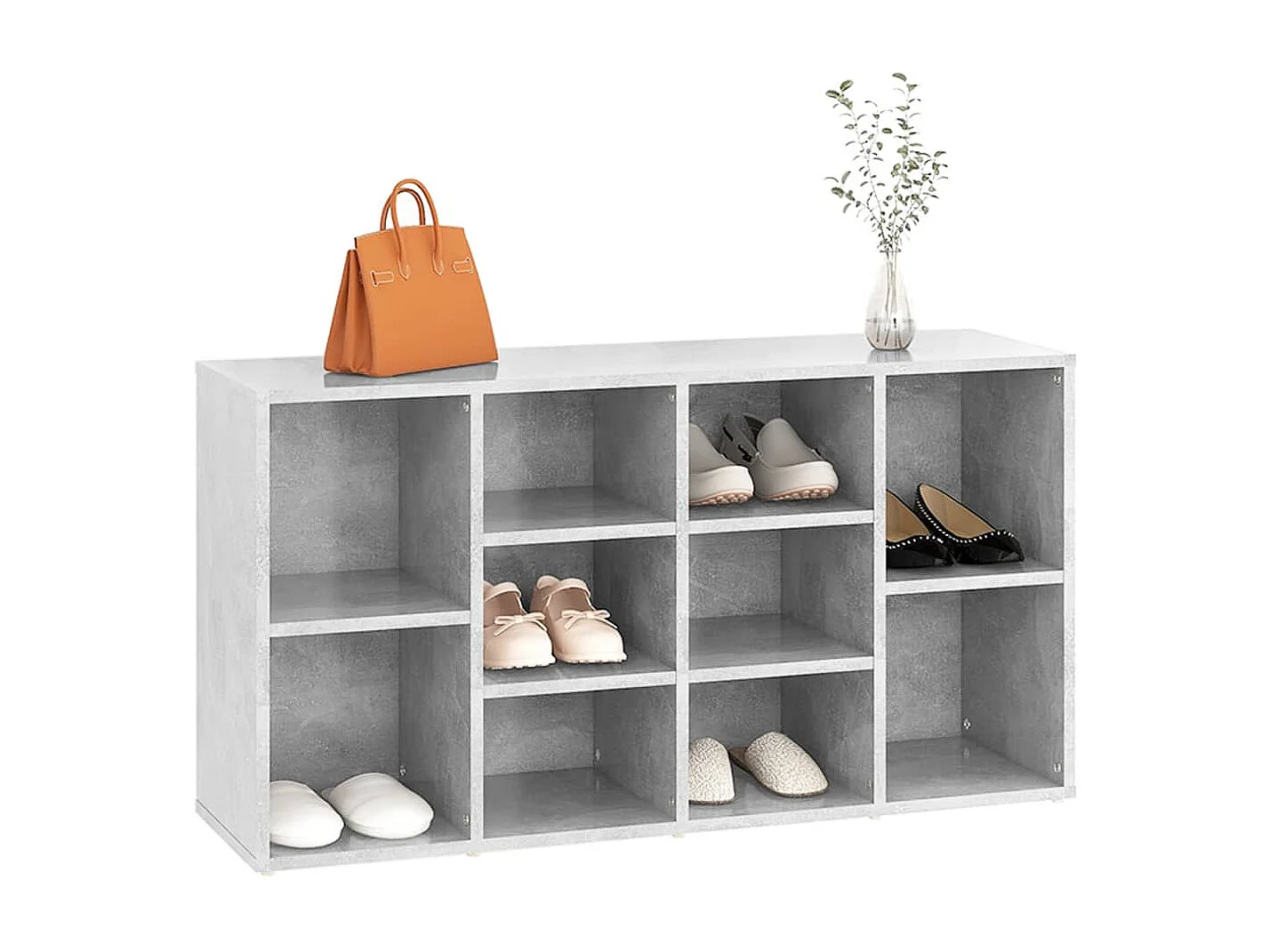 Banc à chaussures Gris béton 103x30x54,5 cm Bois d’ingénierie