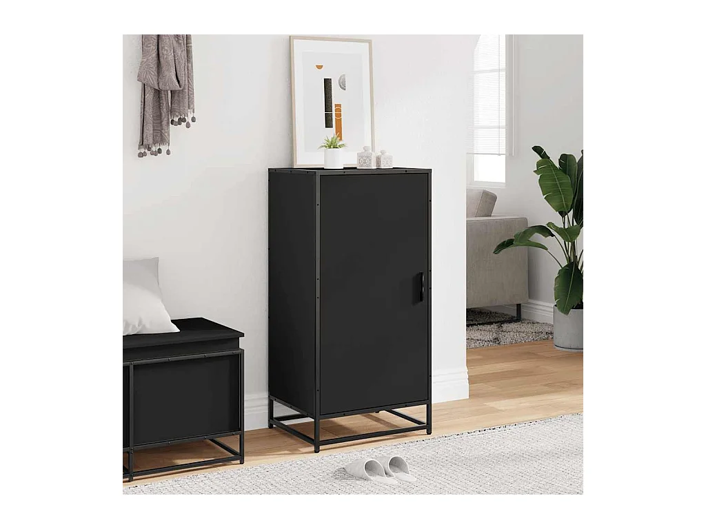 Étagère à chaussures noir 48x38x97,5 cm bois d'ingénierie