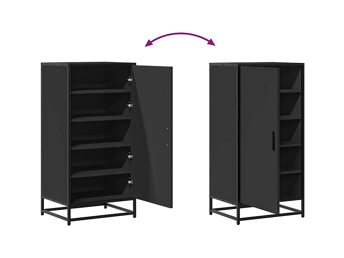 Étagère à chaussures noir 48x38x97,5 cm bois d'ingénierie