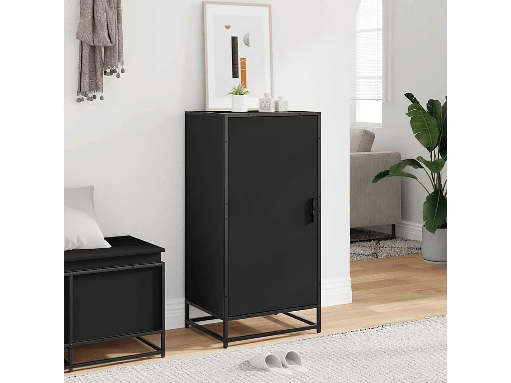 Zapatero negro 48x38x97,5 cm madera de ingeniería