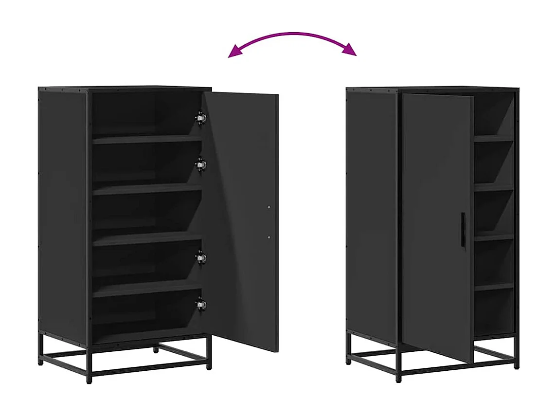 Zapatero negro 48x38x97,5 cm madera de ingeniería