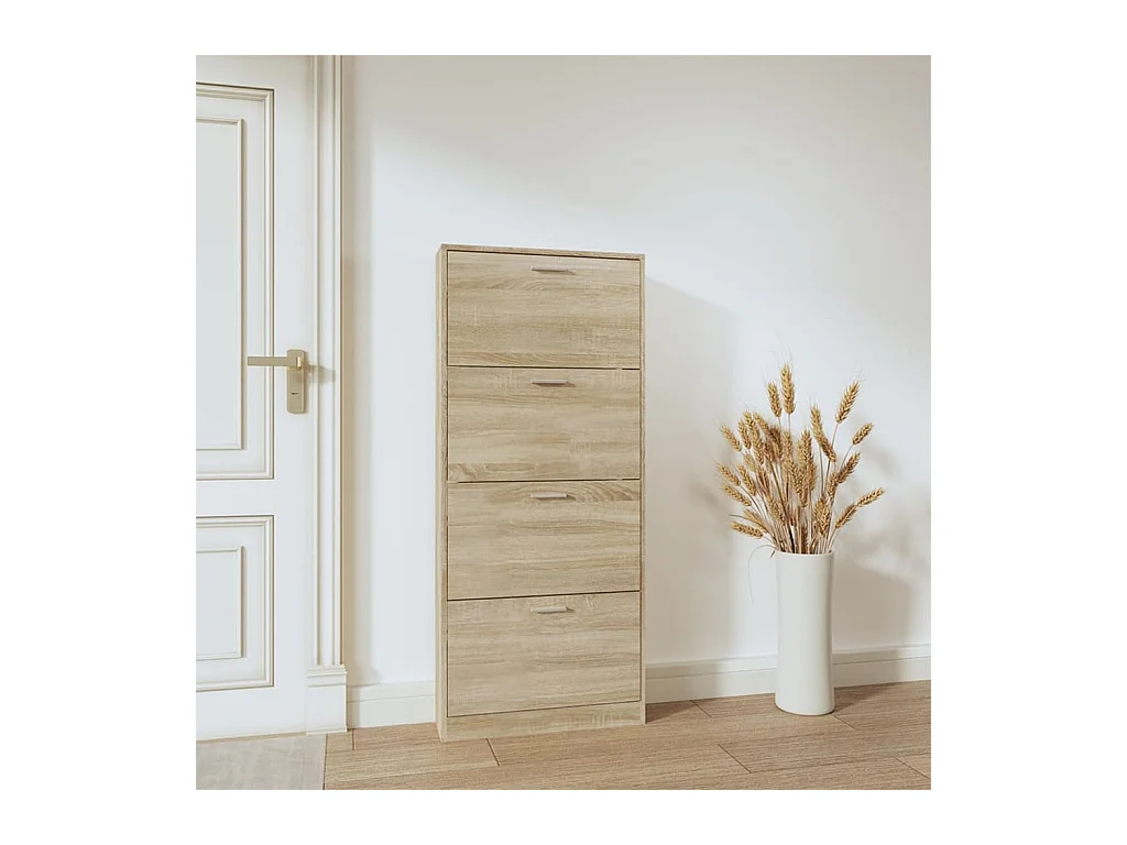 Armoire à chaussures Chêne 59x17x150 cm Bois d'ingénierie