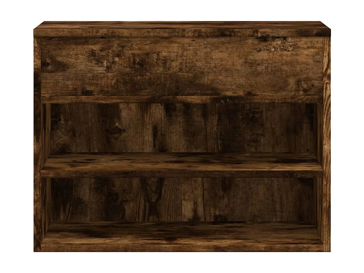 Panca portascarpe in rovere affumicato 60x30x45 cm in legno ingegnerizzato