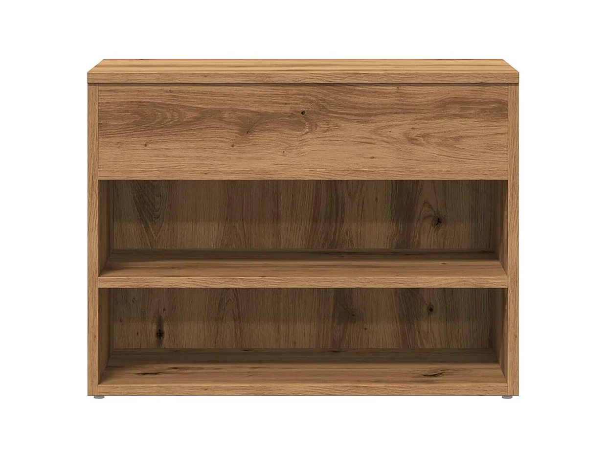 Banc à chaussures chêne artisanal 60x30x45 cm bois d'ingénierie