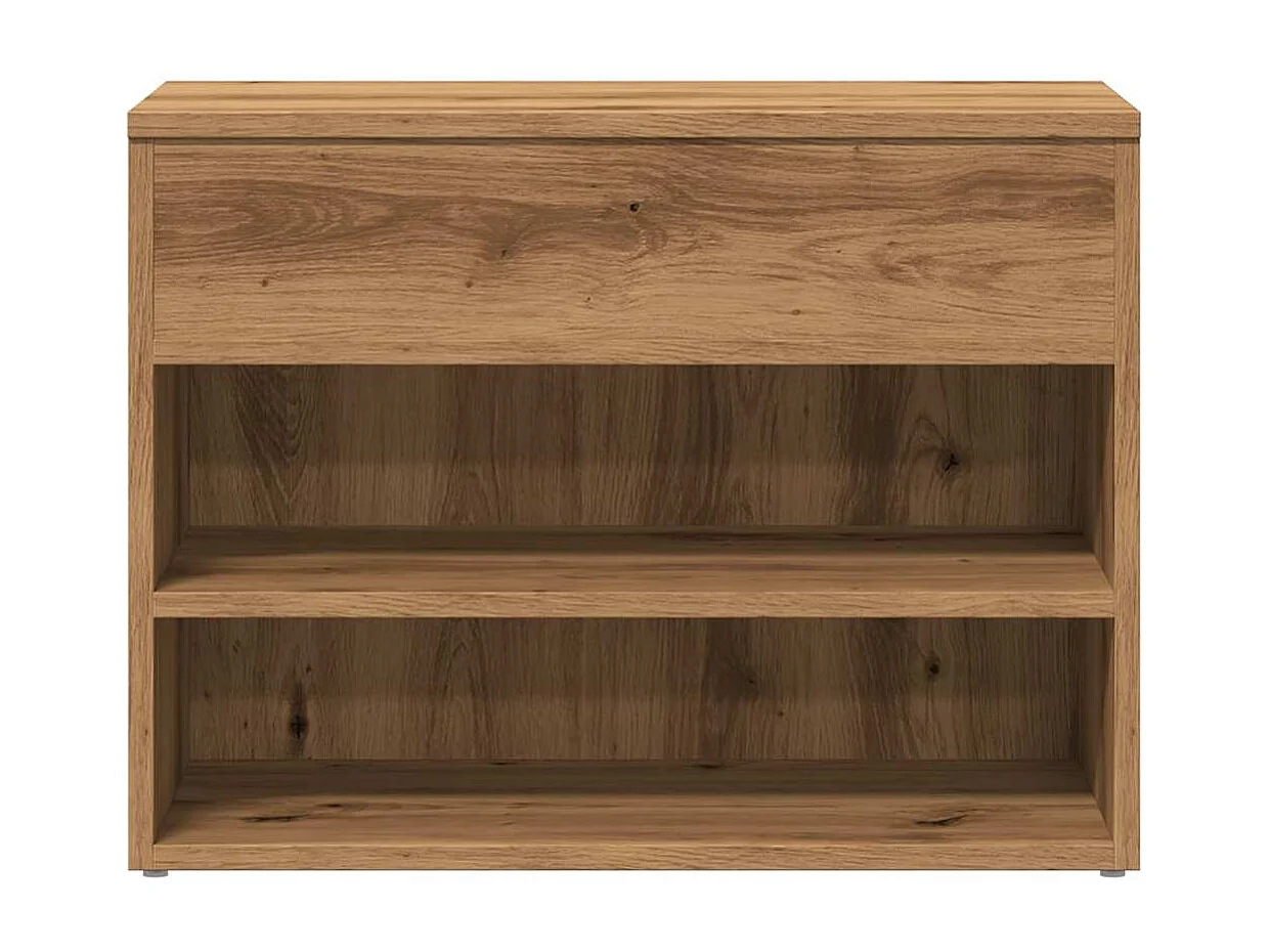 Banc à chaussures chêne artisanal 60x30x45 cm bois d'ingénierie