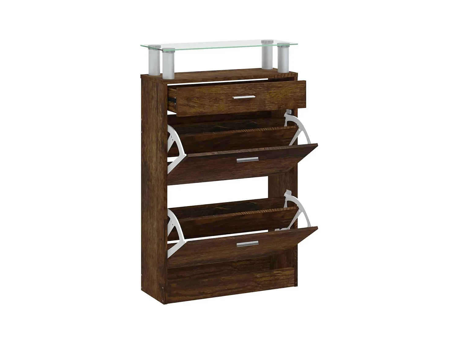 Armoire à chaussures Chêne fumé 63x24x104 cm Bois d'ingénierie