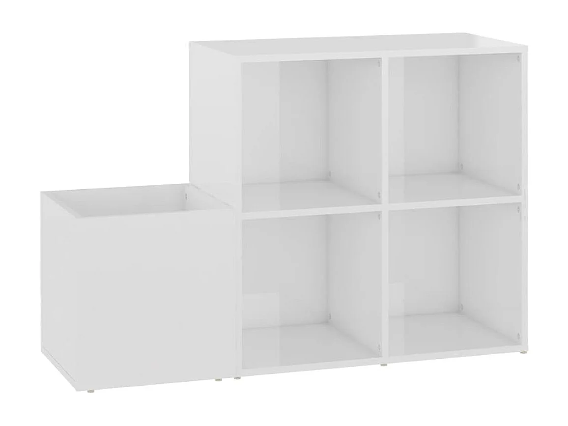 Armoire à chaussures d’entrée blanc brillant bois ingénierie