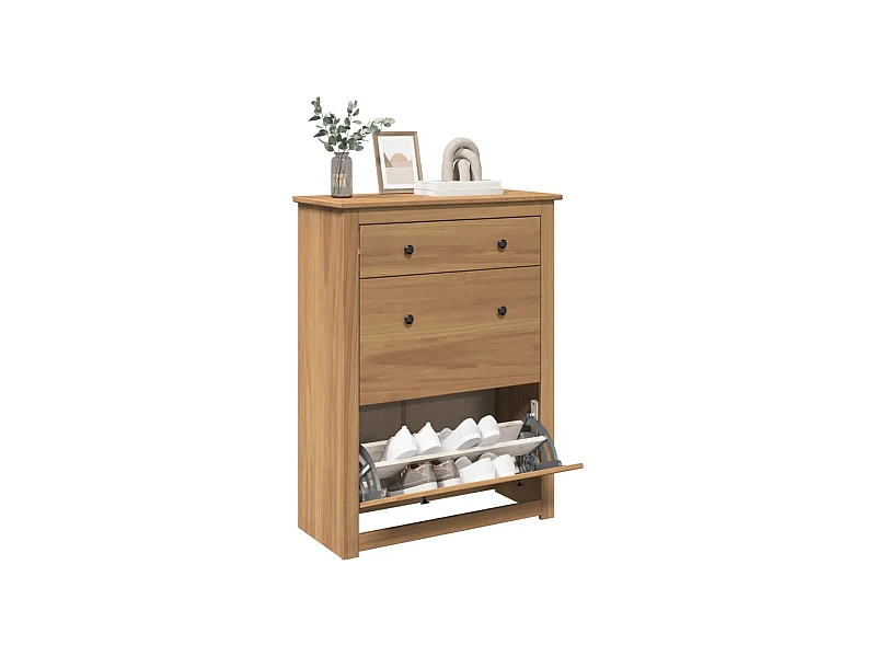 Zapatero Panamá 80x35x105 cm madera maciza de pino