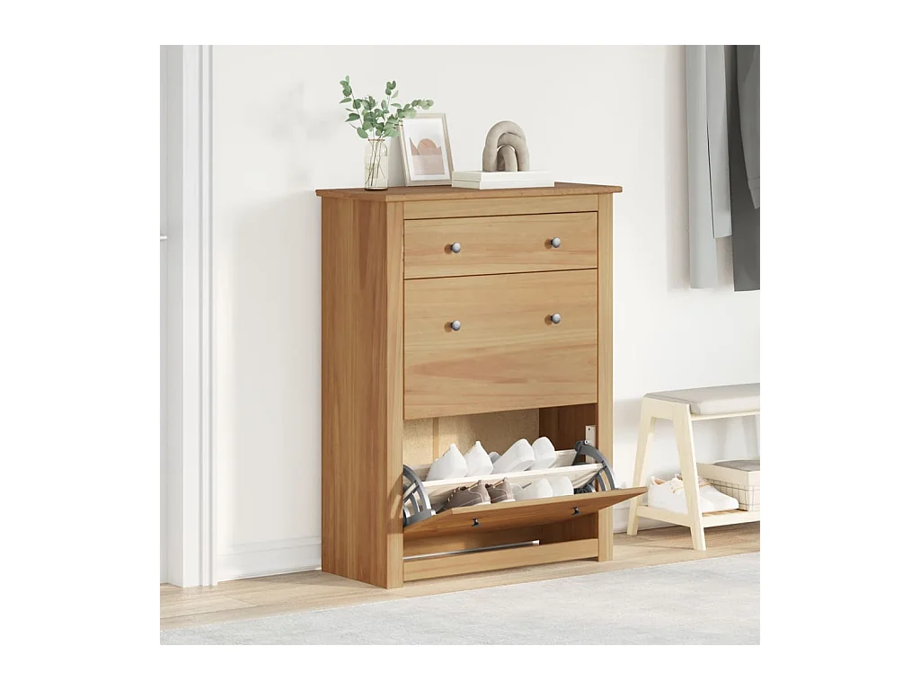 Armoire à chaussures Panama 80x35x105 cm bois de pin massif