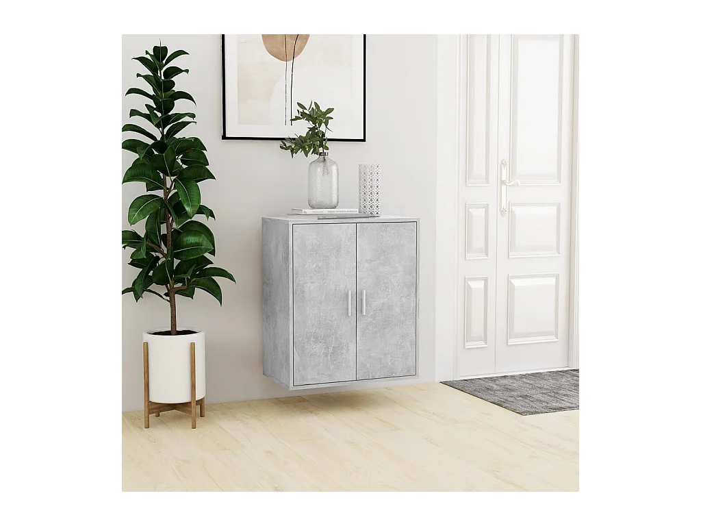 Armoire à chaussures Gris béton 60x35x70 cm Bois d’ingénierie