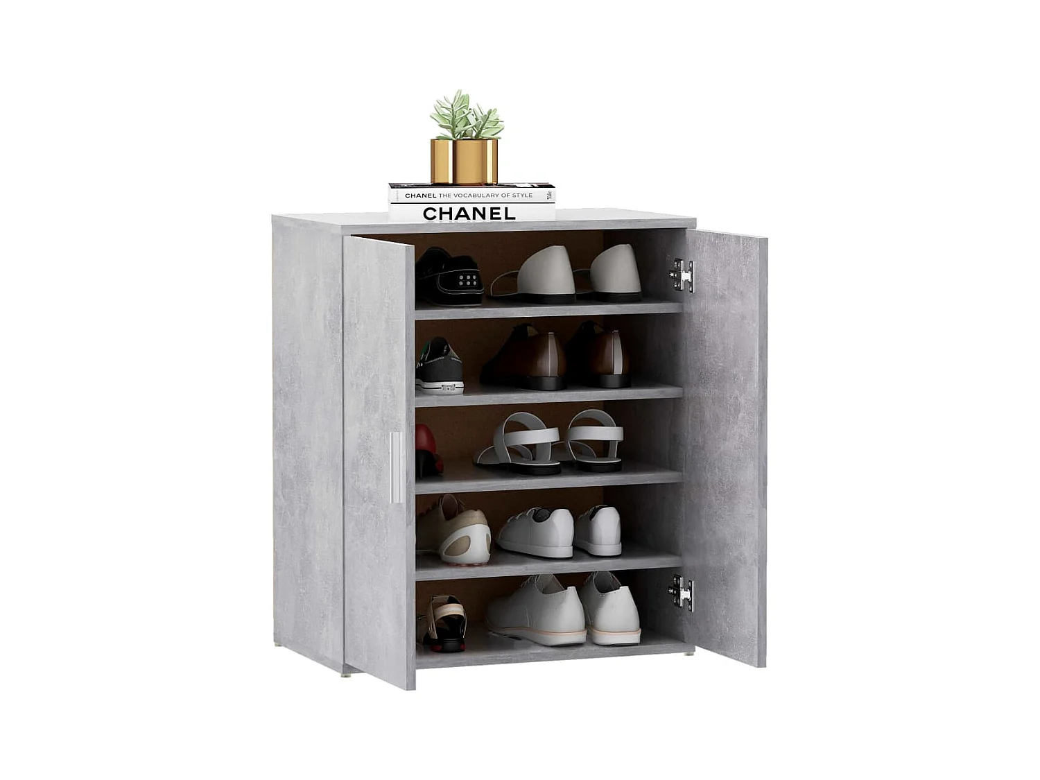 Armoire à chaussures Gris béton 60x35x70 cm Bois d’ingénierie