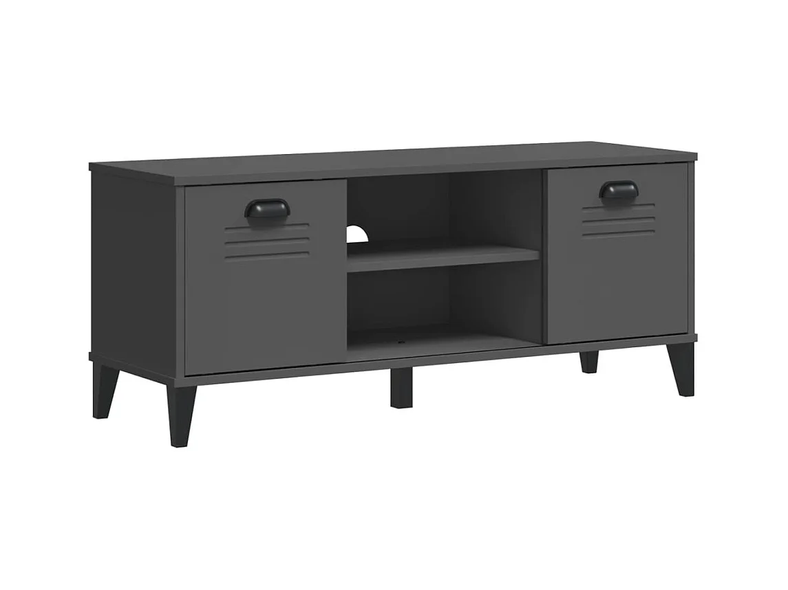 Banc à chaussures gris anthracite bois massif de pin