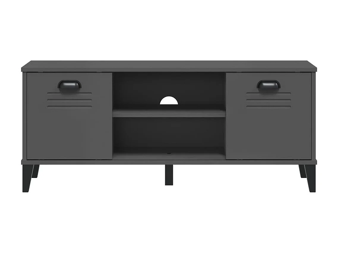 Banco zapatero de madera maciza de pino color gris antracita