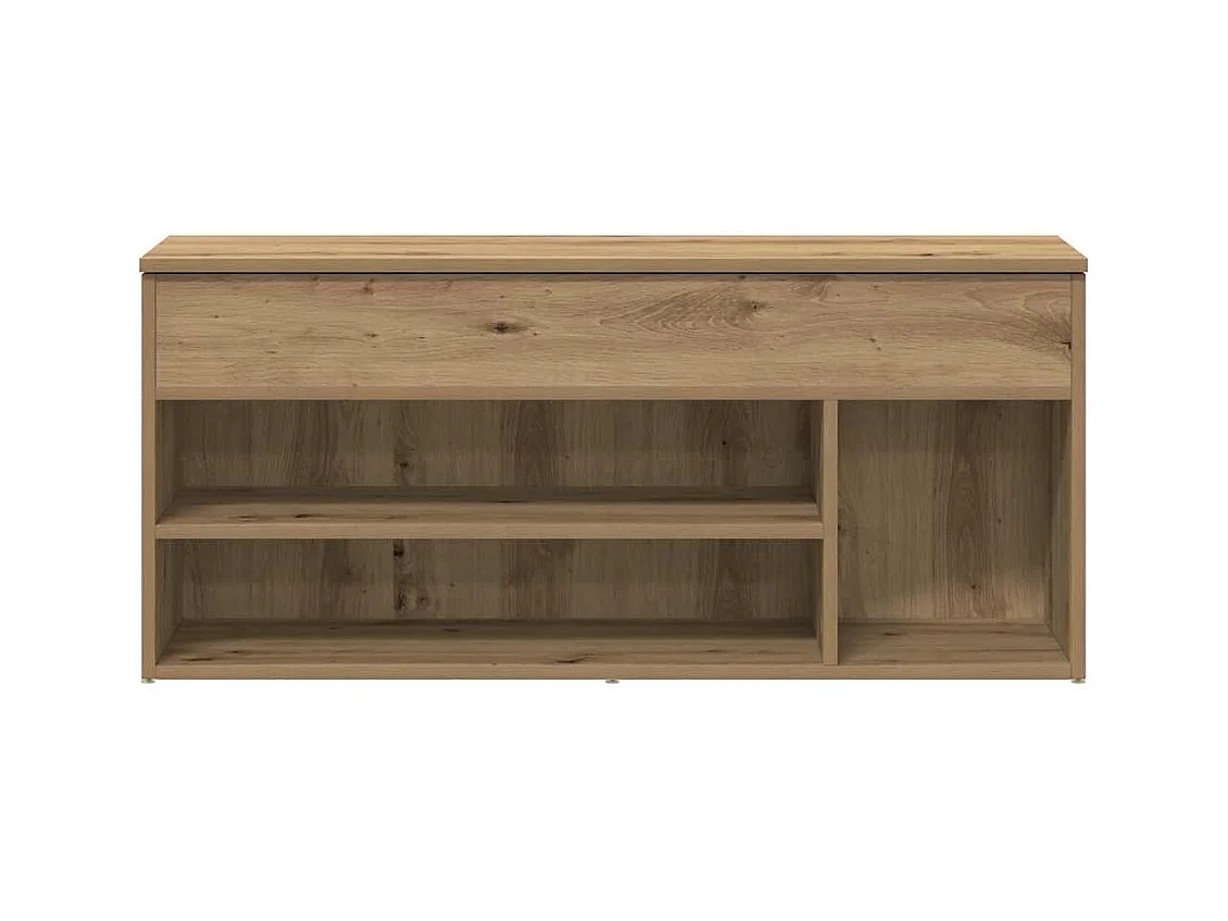 Banc à chaussures chêne artisanal 102x30,5x45cm bois ingénierie