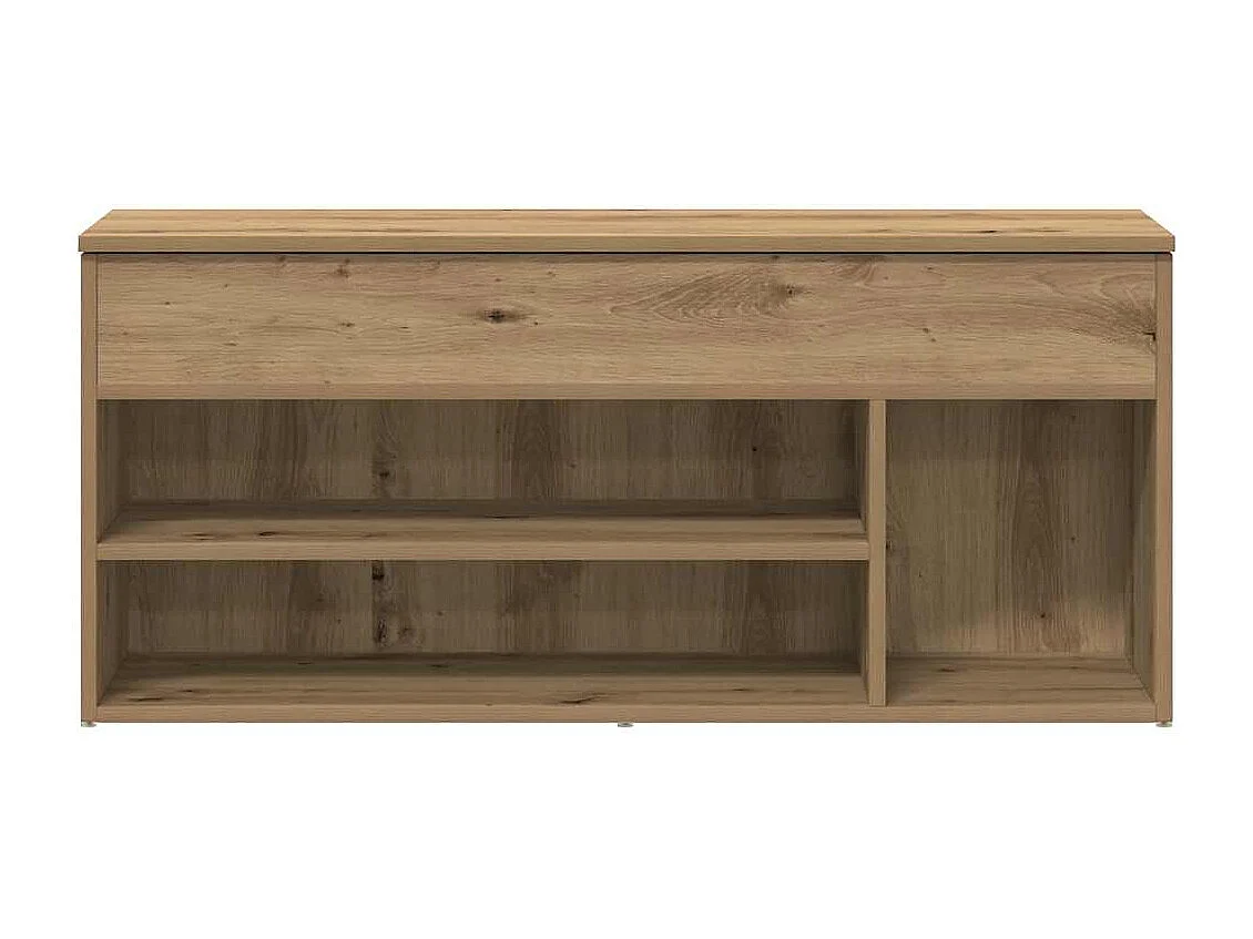Banc à chaussures chêne artisanal 102x30,5x45cm bois ingénierie