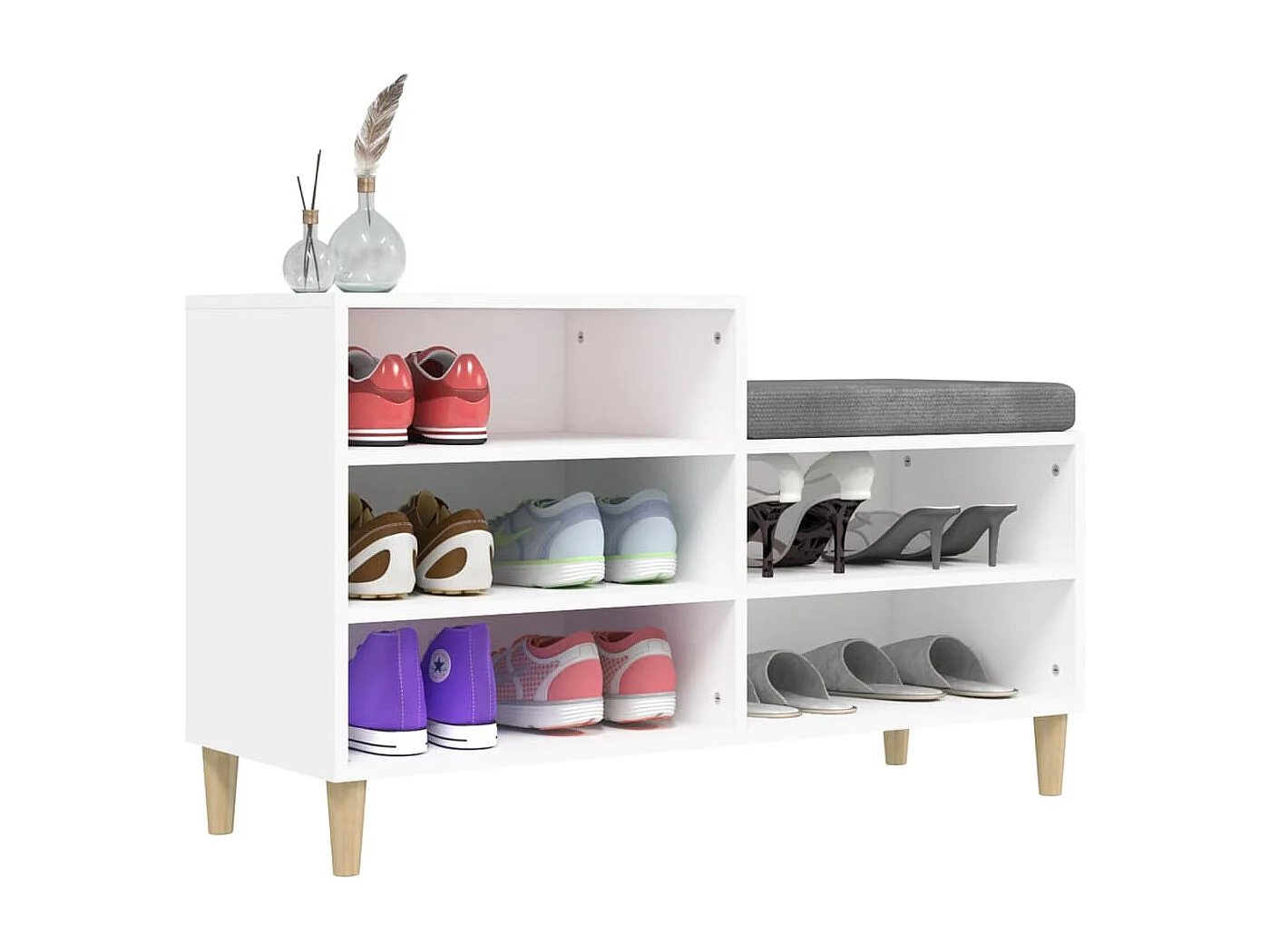 Armoire à chaussures Blanc 102x36x60 cm Bois d'ingénierie