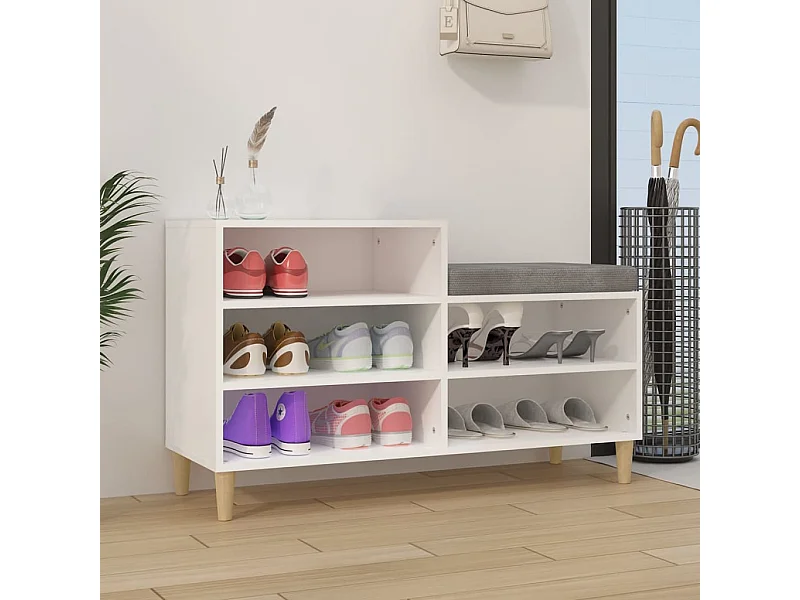 Scarpiera bianca 102x36x60 cm Legno ingegnerizzato