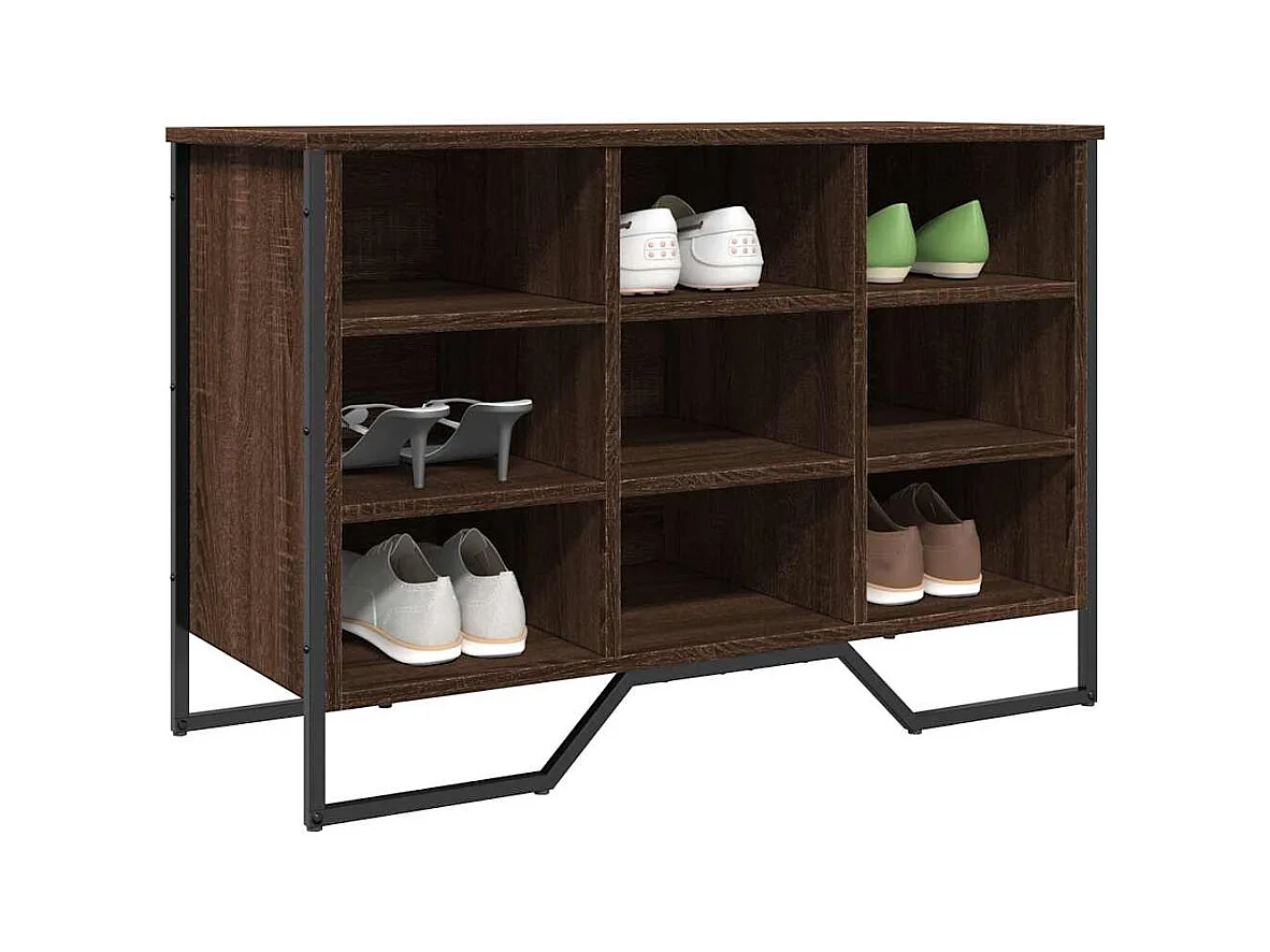 Schoenenkast bruin eiken 90x38x61,5 cm bewerkt hout