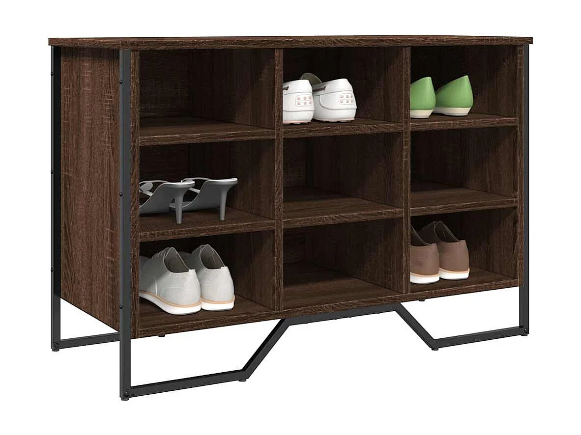 Zapatero roble marrón 90x38x61,5 cm madera de ingeniería