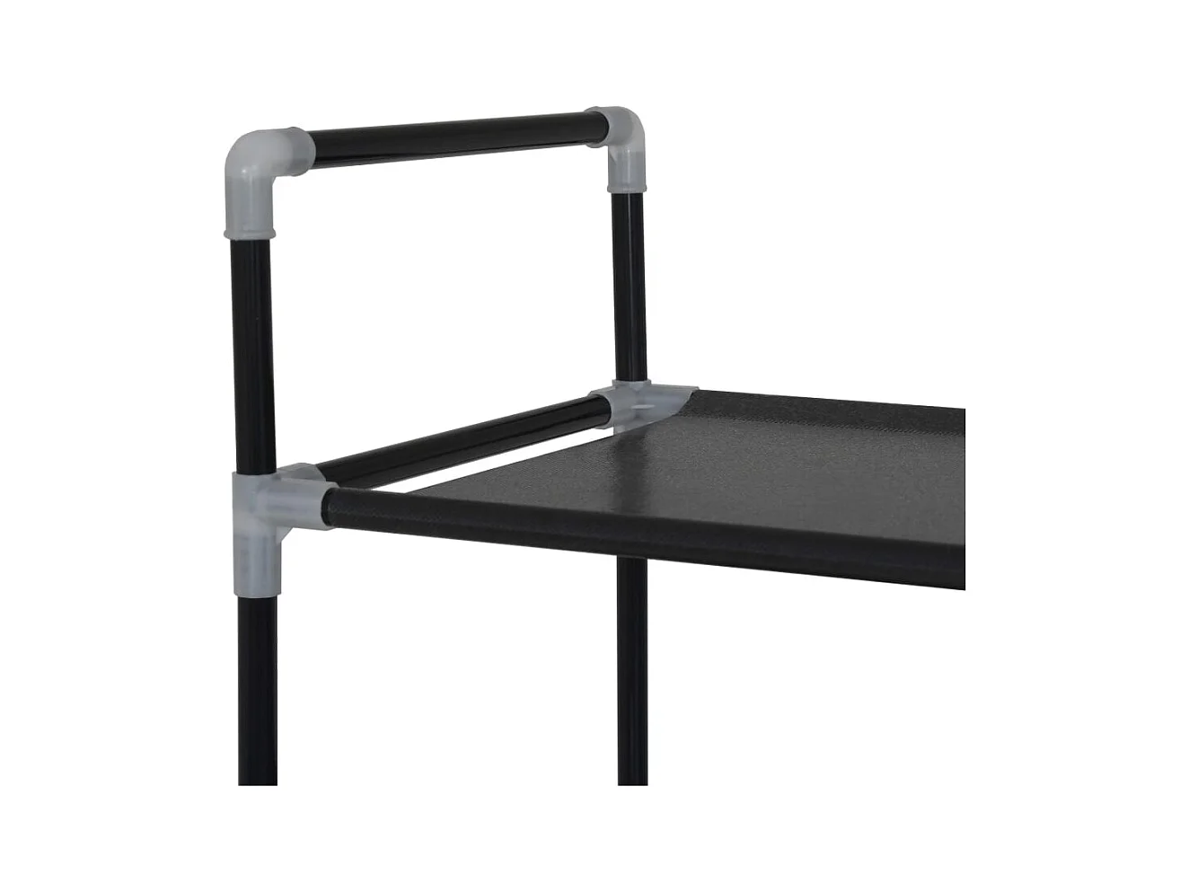 Schoenenrek met 10 planken Metaal en non-woven stof Zwart