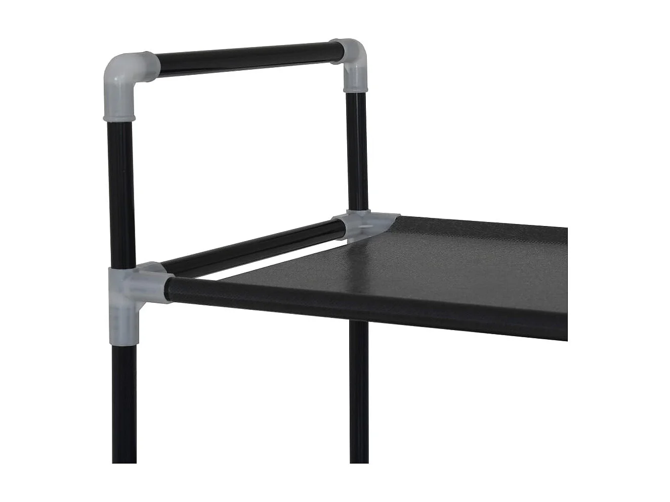 Zapatero con 10 estantes Metal y tela no tejida Negro