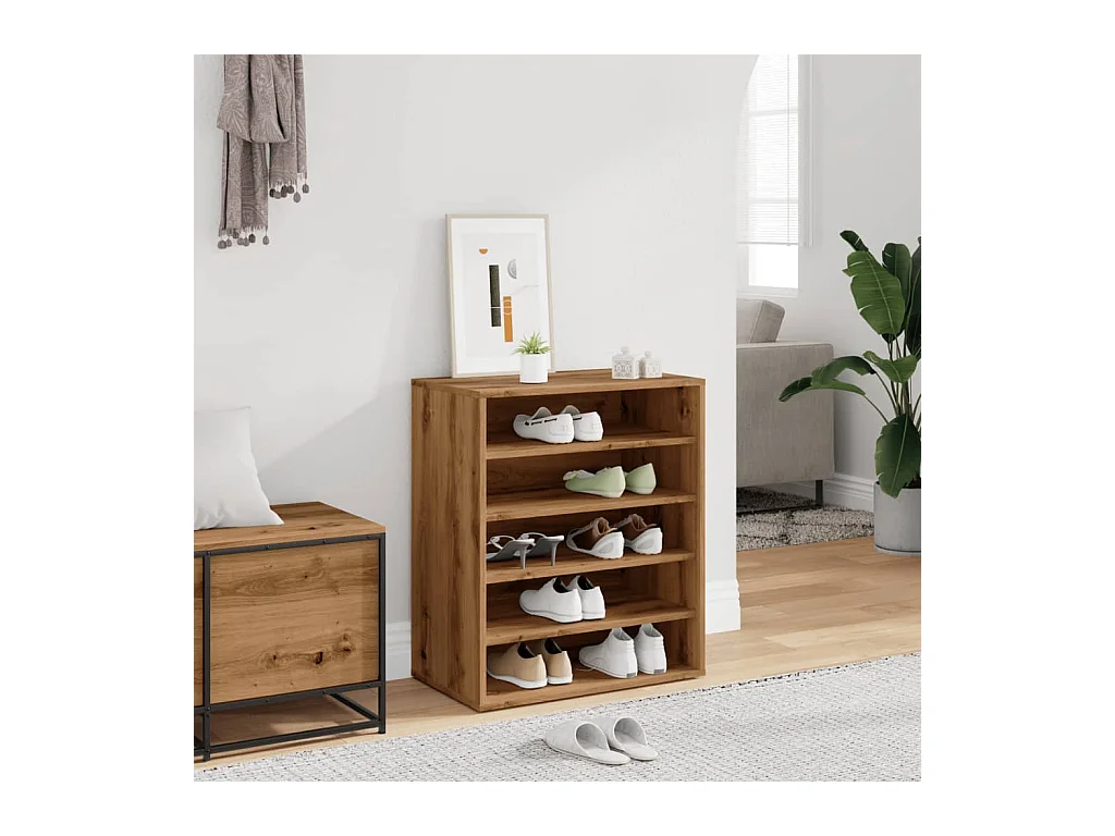 Armoire à chaussures chêne artisanal bois d'ingénierie