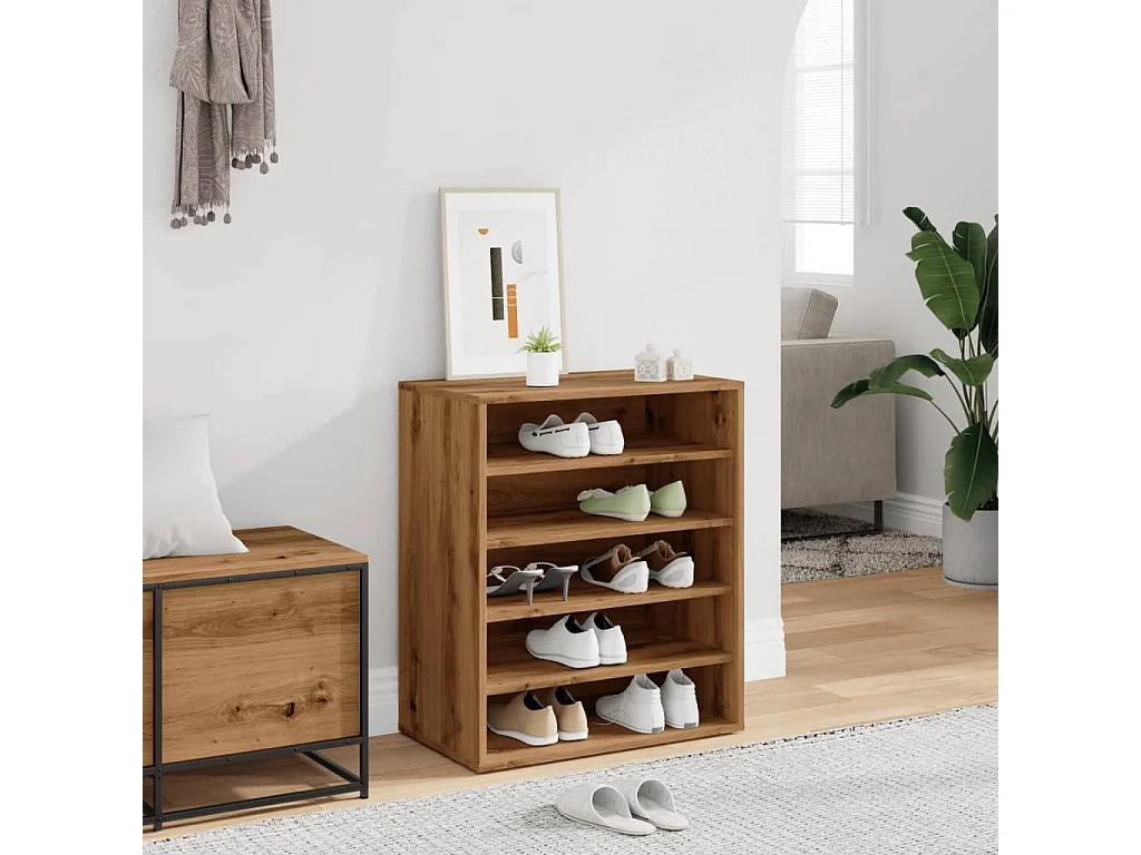 Armoire à chaussures chêne artisanal bois d'ingénierie