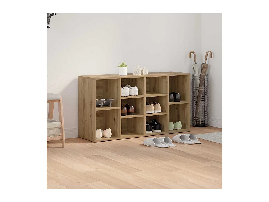 Panca portascarpe con ripiano Altro rovere artigianale 103 x 30 x 55 cm